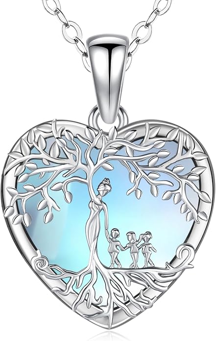 Odinstone Tree of Life Necklace, Sterling Silver Pendant for Women Family Tree Necklaces Jewelry for Mom/Wife/Grandma(With Fine Gift Box)