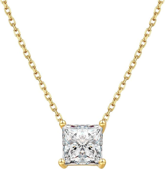 S.Leaf 18K Gold Plated Cubic Zirconia Choker Necklace for Women 925 Sterling Silver Layered Coin Moon Star Heart Circle Crystal Lariat Pendant Necklaces Gifts for Women Trendy