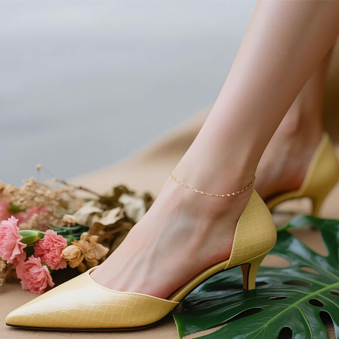 Gold Anklets for Women Ankle Bracelets for Women 14K Gold Anklets Bracelets for Womens Golden Anklet Cross Ankle Bracelet Spaced Evenly Cubic Zirconia Cross Anklet Bracelet for Womens Ankles 9.5+1.5in