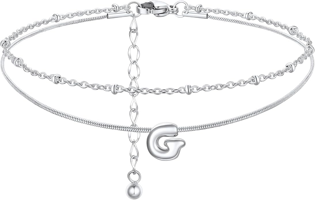 ChainsProMax Initial Ankle Bracelets for Women, Waterproof Anklets Bracelet Adjustable Summer Beach Women Foot Jewelry, Stainless Steel/Gold Plated-Send Gift Box/Letter A-Z