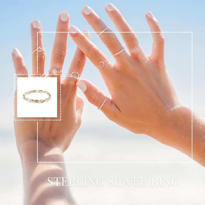 Harmony Braided Stacking Ring | Gold Statement Ring | Gold-Filled for Women | Simple and Elegant | Minimalist Jewelry | Waterproof Everyday Wear | Stacking Ring | Handmade