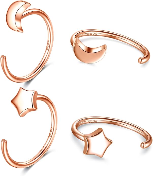 CHIC & ARTSY 925 Sterling Silver Half Hoop Earrings for Women, Small Huggie Hoops Set with Ball Bar Star Moon Cross & Pearl, Lightweight Comfort Fit Everyday & Sleep Earrings