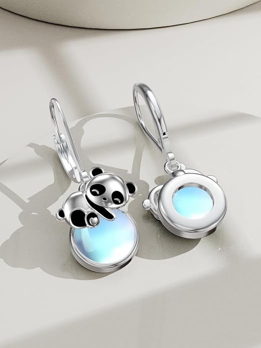 Dorunmo Moonstone Dangle Drop Earrings s925 Sterling Silver Leverback Earrings Filigree Moonstone Jewelry Birthday Gifts for Women