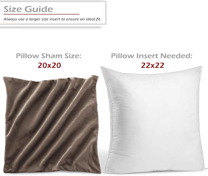 Nestl Throw Pillow Covers, Cozy Velvet Decorative Outdoor Pillow Covers 20X20 Inches, Soft Solid Cushion Covers for Sofa, Bed and Car, Set of 4 - Chocolate Brown