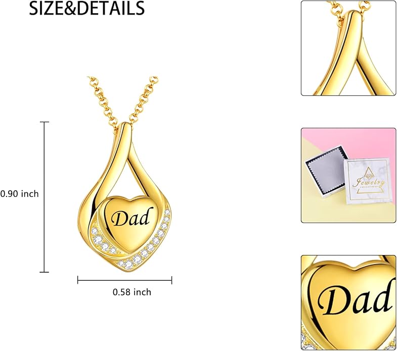 Cremation Jewelry 925 Sterling Silver Teardrop Urn Necklace for Ashes Heart Shape Memorial Keepsake Pendant for Human Ashes for Women Gift