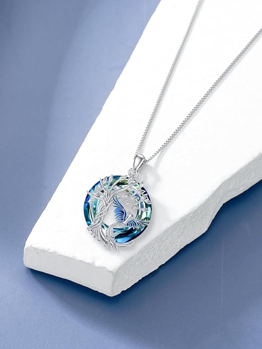 TOUPOP Phoenix Necklace 925 Sterling Silver Crystal Pendant Phoenix Rising Jewelry Women Birthday Mothers Day Gifts for Women