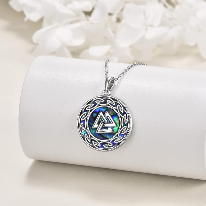 YAFEINI Sterling Silver Viking Jewelry Viking Compass Weapon Spearhead Talisman Pendant Necklace, Viking Jewelry Gift for Women Men