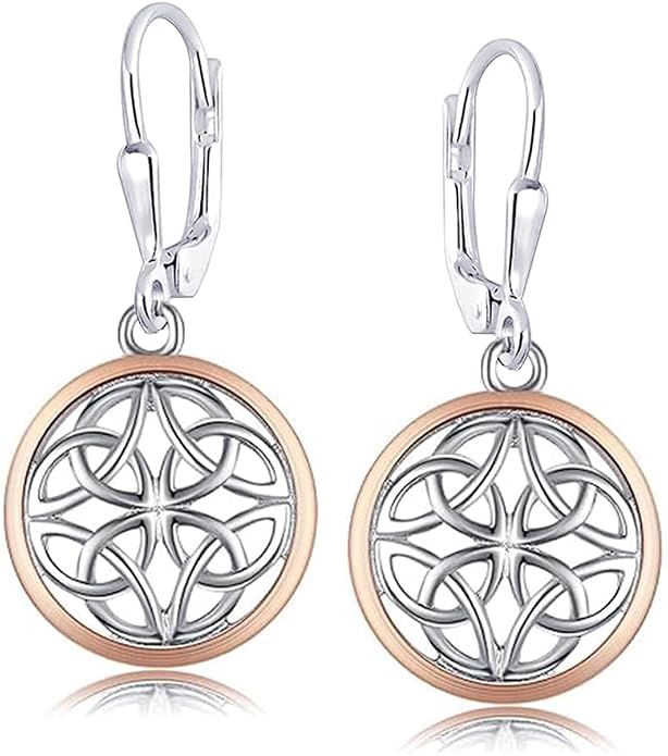 LeCalla 925 Sterling Silver Leverback Drop Earrings | Lightweight Celtic-Knot Filigree Heart Teardrop Dangle Earring for Women's Gift for Her