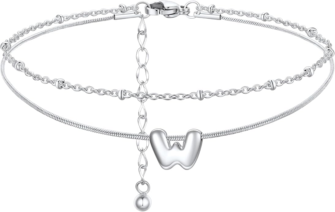 ChainsProMax Initial Ankle Bracelets for Women, Waterproof Anklets Bracelet Adjustable Summer Beach Women Foot Jewelry, Stainless Steel/Gold Plated-Send Gift Box/Letter A-Z