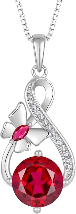 Butterfly Necklaces for Women 925 Sterling Silver Infinity Pendant Necklace Birthstone Jewelry Gifts for Her