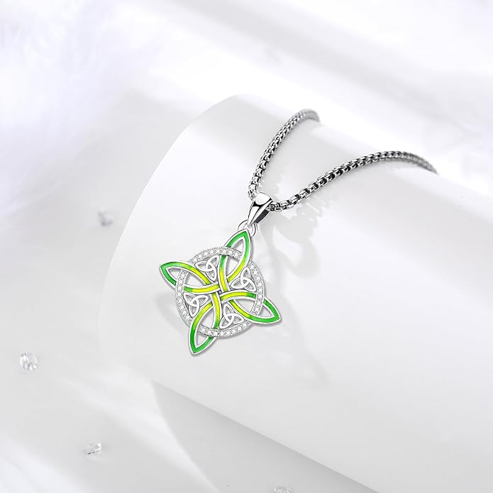 Pentagram/Celtic Knot/Witches Knot/Santa Muerte/Triple Moon Goddess/Baphomet/Hecate Necklace Sterling Silver Magic Wiccan Amulet Pagan Jewelry for Women Men