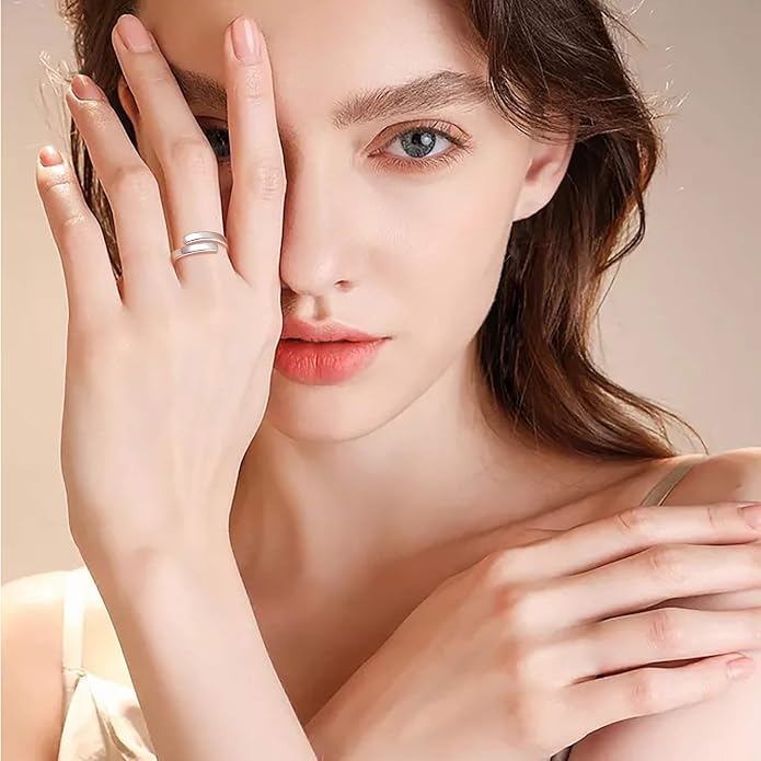 BEILIN 925 Sterling Silver Inspirational Jewelry Rings Adjustable Ring Personality Encouragement Gift for Teens Women