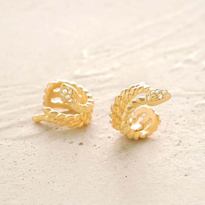 MYEARS Women Ear Cuff Earring Gold Non Pierced Ear Cartilage Clip on Wrap Hoop 14K Gold Filled Tiny Boho Beach Simple Minimalist Delicate Handmade Hypoallergenic Jewelry Gift-Sold as Single/Pair