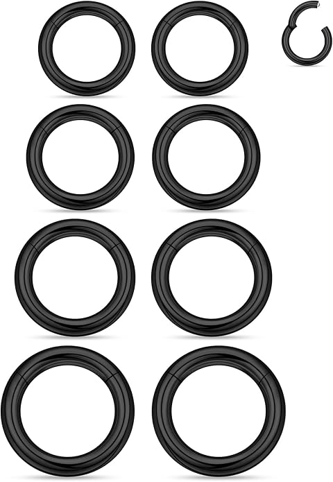 20G 18G 16G 14G 12G 10G 8G 6G Nose Rings Hoops 316l Surgical Steel Clicker Septum Lip Ring Tragus Helix Daith Rook Conch Snug Cartilage Lobe Earrings Hoop Piercing Jewelry For Women Men