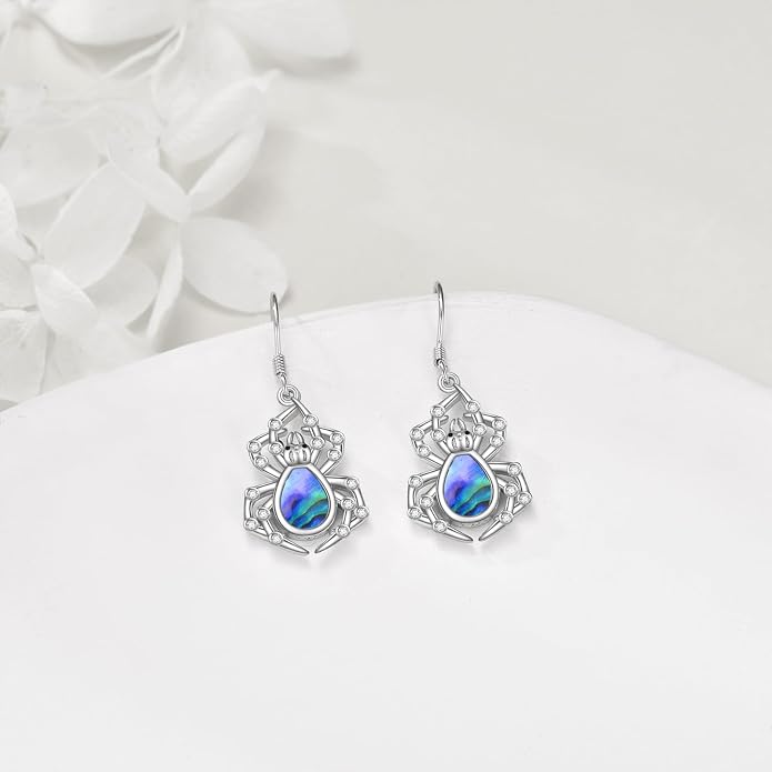 Abalone Shell Dangle Drop Earrings for Women 925 Sterling Silver Filigree Bohemian Earrings Jewelry Gift