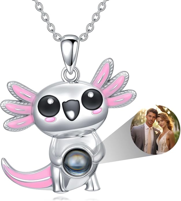 Dorunmo Axolotl Necklace 925 Sterling Silver Axolotl Birthstone Pendant Cute Animal Axolotl Jewelry Gifts for Women