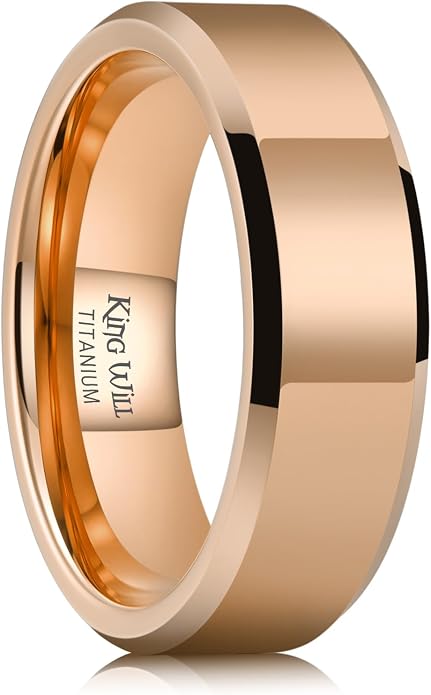 King Will BASIC Men Women 4mm/5mm/6mm/7mm/8mm Titanium Rings Polished Wedding Band Engagement Anniversary Band Comfort Fit