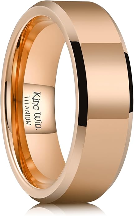 King Will BASIC Men Women 4mm/5mm/6mm/7mm/8mm Titanium Rings Polished Wedding Band Engagement Anniversary Band Comfort Fit