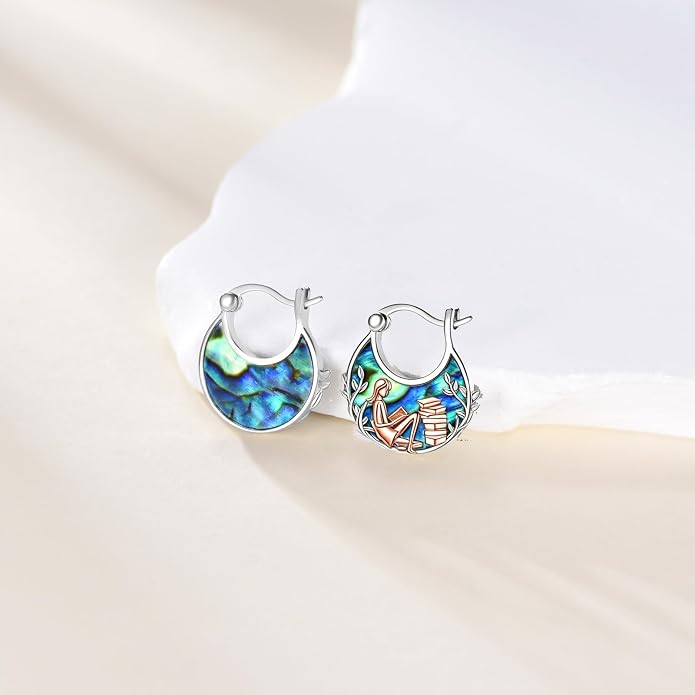 Tree of Life/Sunflower/Mountain/Daisy/Flower/Dragonfly/Butterfly/Earrings 925 Sterling Silver Hoop Earrings for Women