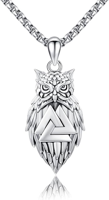 Viking Necklace for Men 925 Sterling Silver Rune Amulet Pendant Nordic Necklace Viking Jewelry Gift for Father Husband Son