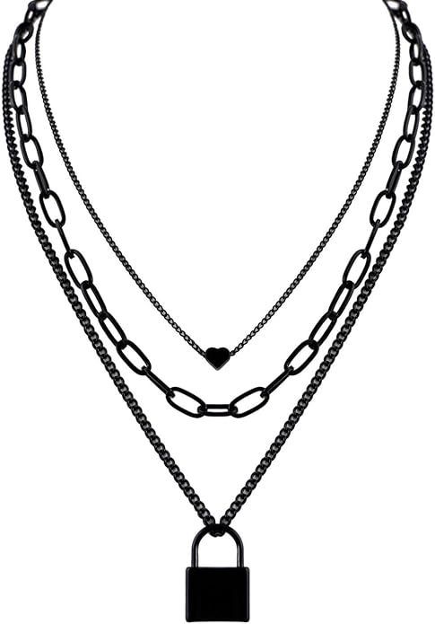 Milakoo Stainless Steel Pendant Necklace for Women Heart Charms Link Chains 23" Length Lobster Clasp