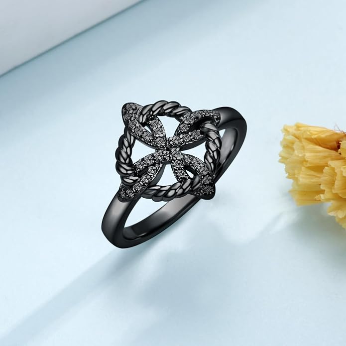 Witches Knot Ring 925 Sterling Silver Celtic Rings for Women Love Knot Ring Witch Jewelry Birthday Gift for Lover Wife