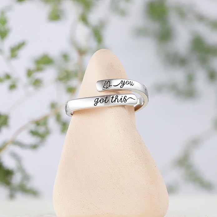 925 Sterling Silver Inspirational Rings for Women Hope Rings Encouragement Jewelry