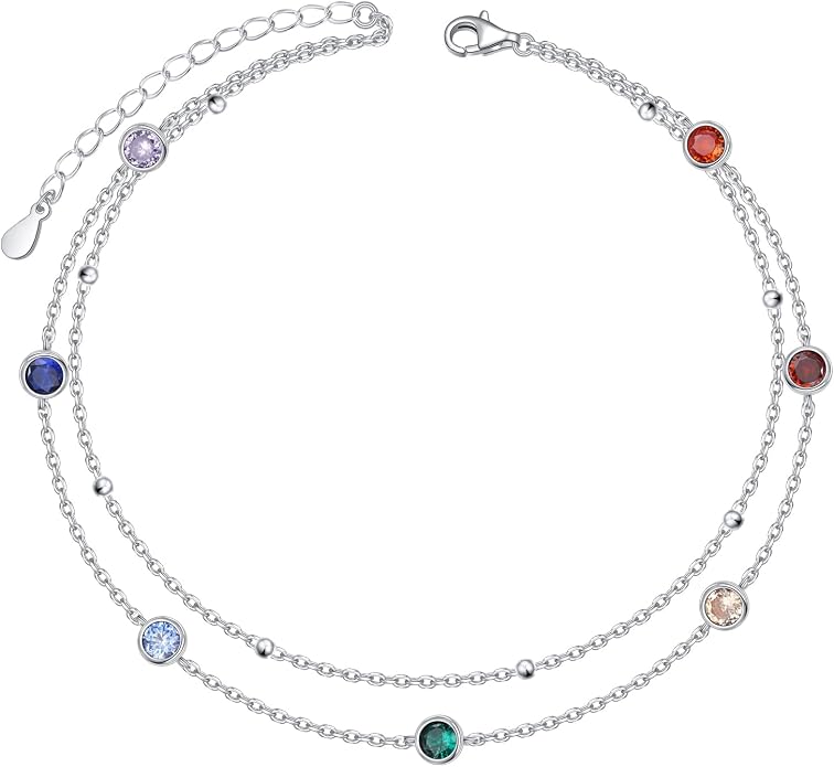 Anklets for Women 925 Sterling Silver Blue Evil Eye Infinity Butterfly Adjustable Multilayer Layered Summer Beach Ankle Bracelet Foot Chain Jewelry for Women