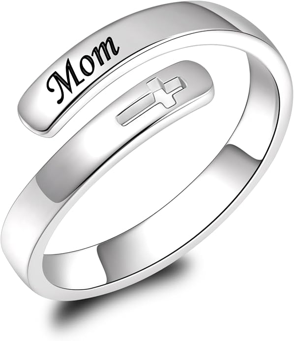 BEILIN 925 Sterling Silver Inspirational Jewelry Rings Adjustable Ring Personality Encouragement Gift for Teens Women