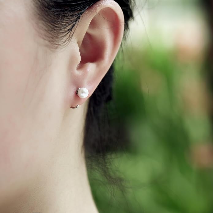 CHIC & ARTSY 925 Sterling Silver Half Hoop Earrings for Women, Small Huggie Hoops Set with Ball Bar Star Moon Cross & Pearl, Lightweight Comfort Fit Everyday & Sleep Earrings