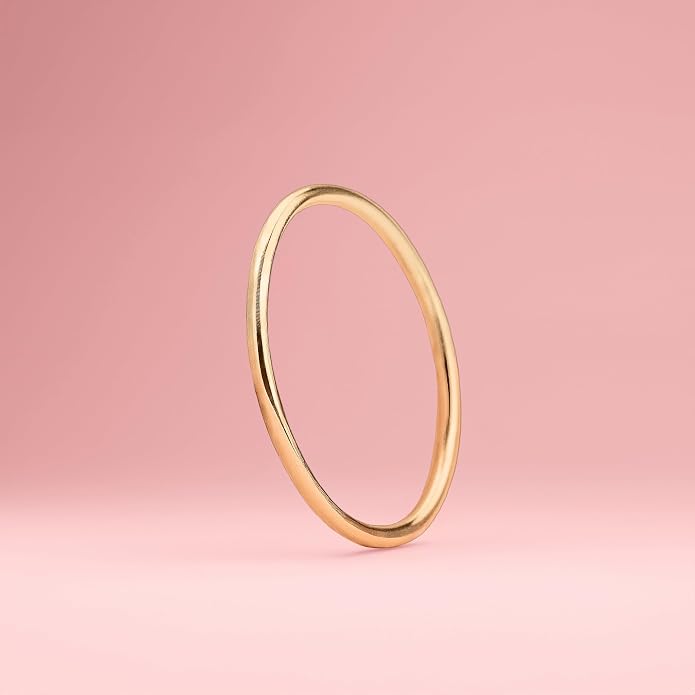 Melanie Golden Jewelry 1mm Thin Smooth Stacking Skinny Ring in Sterling Silver, Gold, or Rose Gold | Handmade Comfort Fit Dainty & Minimalist Bands for Women | Sizes 2-12