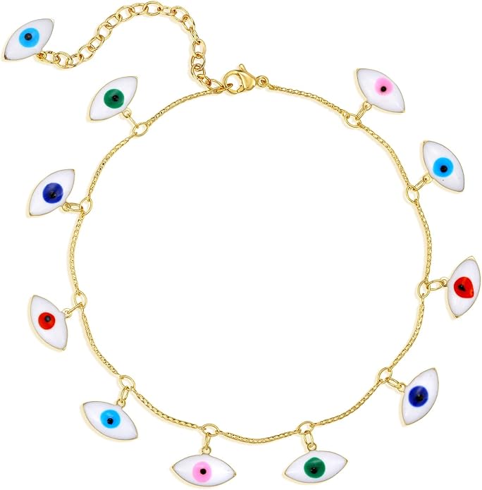 MEVECCO Anklet for Women Gold Chain 14K Gold Plated Dainty Boho Beach Summer Simple Foot Jewelry Ankle Bracelet