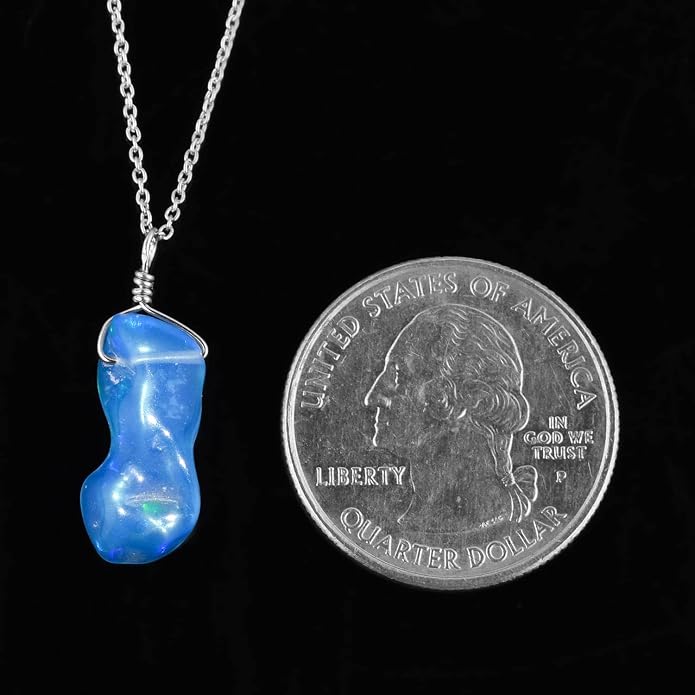Natural Gemstone Pendant Necklace for Women Handmade Birthstone Healing Crystal Jewelry Chain 20" Stone Birthday Christmas Wedding Gifts for Her