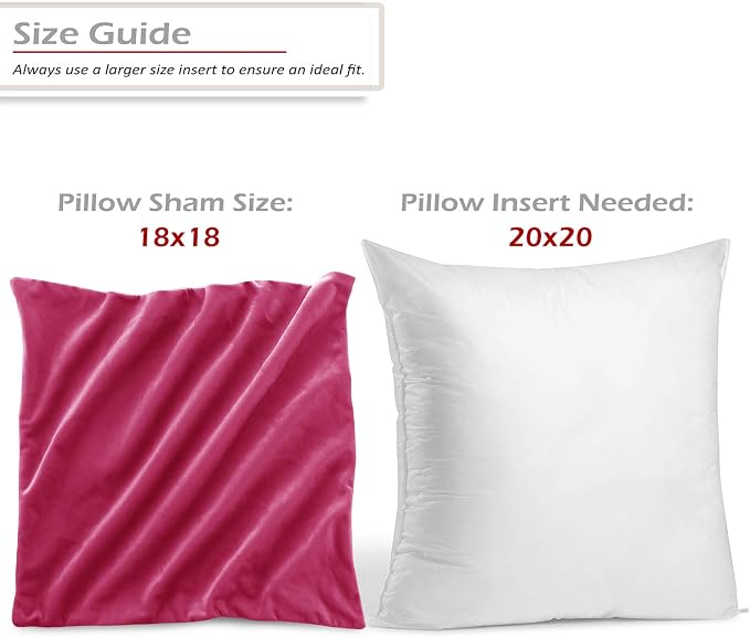 Nestl Throw Pillow Covers, Cozy Velvet Decorative Outdoor Pillow Covers 18X18 Inches, Soft Solid Cushion Covers for Sofa, Bed and Car, Set of 4 - Hot Pink