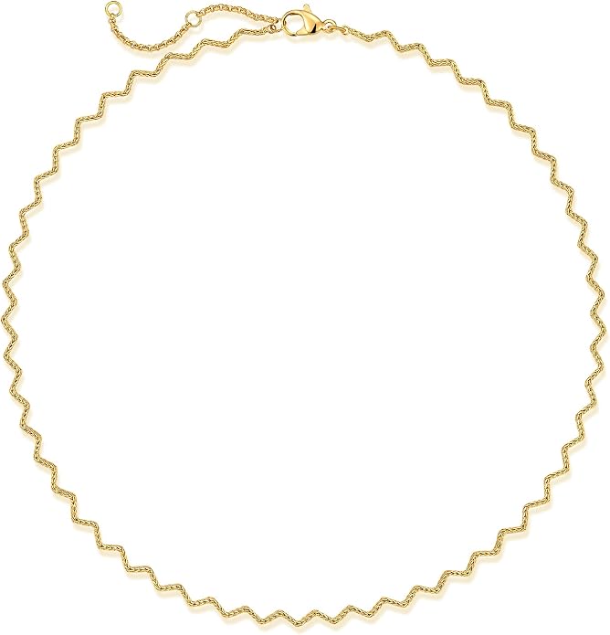 Dremmy Studios Dainty Gold Choker Necklace for Women 14K Gold Plated Coin Disc Figaro Layered Beaded Flat Mariner Sideways Cross Wishbone Link Clavicle Necklaces