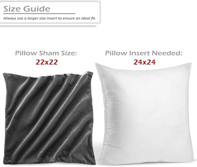 Nestl Throw Pillow Covers, Cozy Velvet Decorative Autumn Pillow Covers 22 x 22 Inches, Soft Solid Couch Pillow Covers for Sofa, Bed and Car, Set of 4 - Charcoal Stone Gray