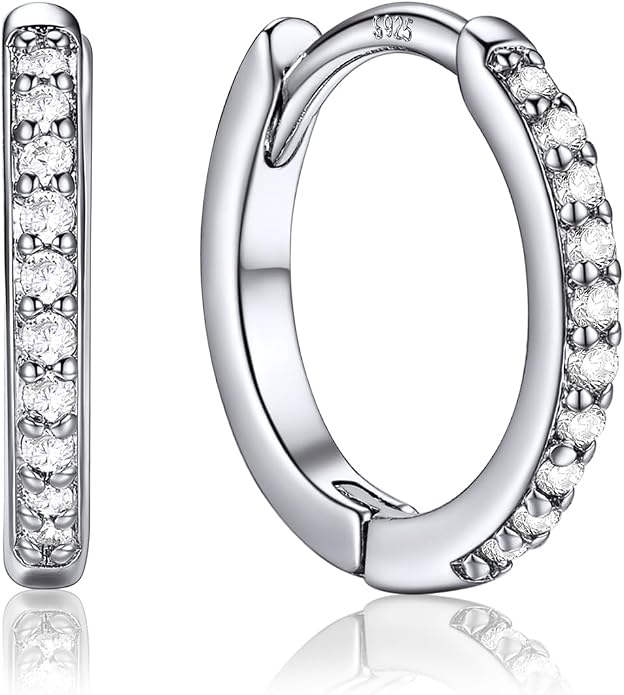 PROSTEEL Hoop Earrings for Women, Huggie Hoop with 925 Sterling Silver Post, 8/10/12/14/16/18/20mm Small Huggie Hoops, 14K Gold Plated/Silver/Black/Rose Gold Hypoallergenic Earrings Jewelry