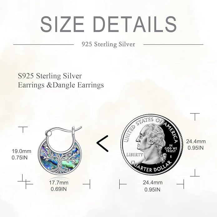 Tree of Life/Sunflower/Mountain/Daisy/Flower/Dragonfly/Butterfly/Earrings 925 Sterling Silver Hoop Earrings for Women