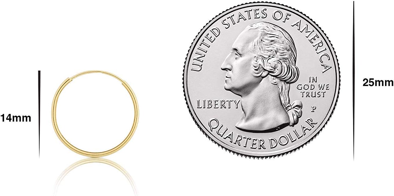 14k Solid Gold Endless Hoop Earrings, 14k Gold Thin Hoop Earrings, Cartilage Earrings, Helix Earring, Nose Hoop, Tragus Earring, 100% Real 14k Gold