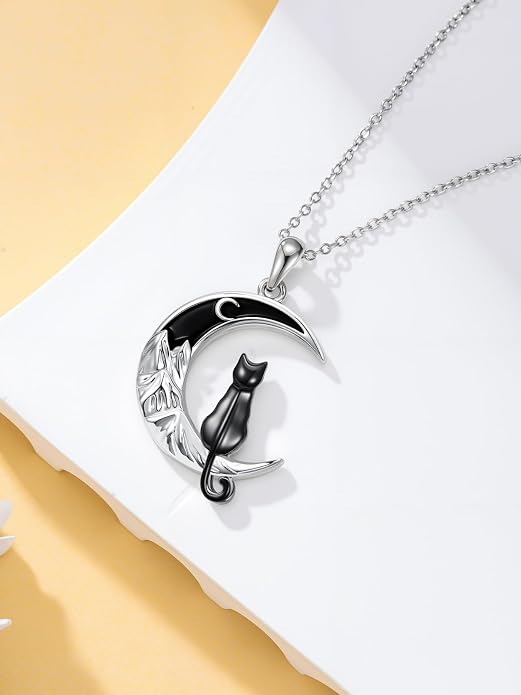 Tree of Life/Cat/Horse/Turtle/Sun/Cow Pendant Crescent Moon Necklace Anniversary Graduation Birthday for Grandma Women Wife Daughter(with Gift Box)