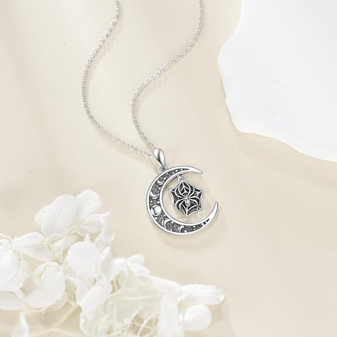 Sun and Moon Necklace 925 Sterling Silver Sun Moon Pendant Gemstone Jewelry Gifts for Women