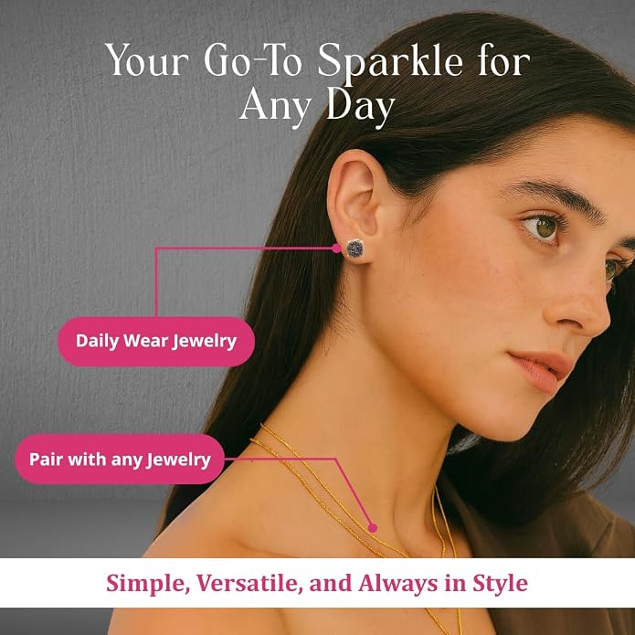 Gempires Gemstone Druzy Stud Earrings for Women 14k Gold Plated Handmade Prong Set Studs Raw Crystal Hypoallergenic Jewelry Minimalist Every Ocassion Gift