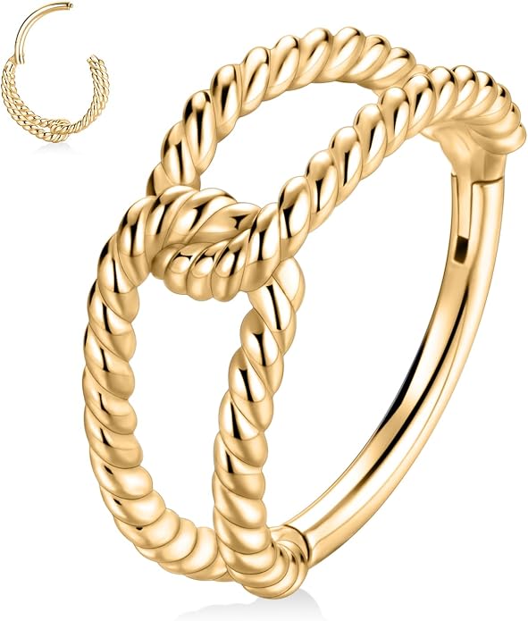 316L Surgical Steel Septum Clicker Ring Nose Ring Hoop Sleeper Hoop Earring Helix Rook Conch Cartilage Daith Tragus Earrings Lobe Nose Piercing Jewelry for Women