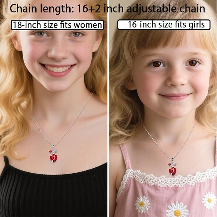 Mermaid Birthstone Necklace for Women 925 Sterling Silver Jewelry Austrian Crystal Pendant Christmas Gifts for Her