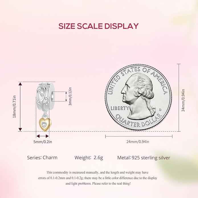 NINGAN 925 Sterling Silver Charm Golden Love Charm Buckle Safety Chain Travel Bead Firefly Dragonfly Pendant, Suitable for Women Bracelet and Necklace as Gift from Mom and Friends
