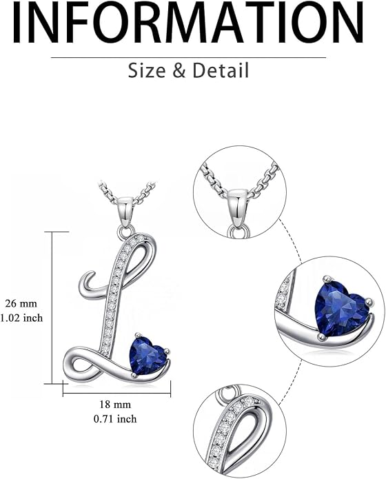 Birthday Gifts for Women Alphabet A to Z Initial Birthstone Pendant Necklaces for Women - 18k White Gold Plated Personalized Name Jewelry Anniversary Graduation Gifts for Wife Her Daughter Girlfriend(with Gift Box)