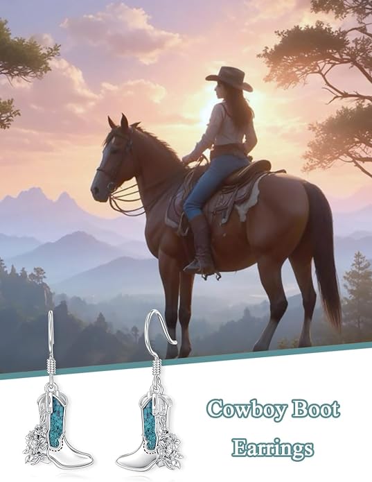 Dorunmo 925 Sterling Silver Western Dangle Earrings for Women Bohemian Earrings Hypoallergenic Christmas Jewelry Gifts for Women