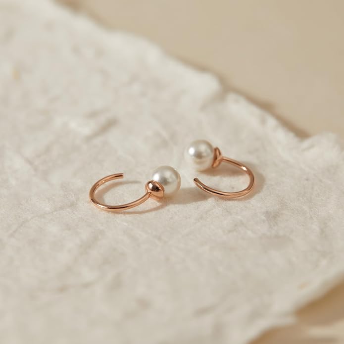 CHIC & ARTSY 925 Sterling Silver Half Hoop Earrings for Women, Small Huggie Hoops Set with Ball Bar Star Moon Cross & Pearl, Lightweight Comfort Fit Everyday & Sleep Earrings