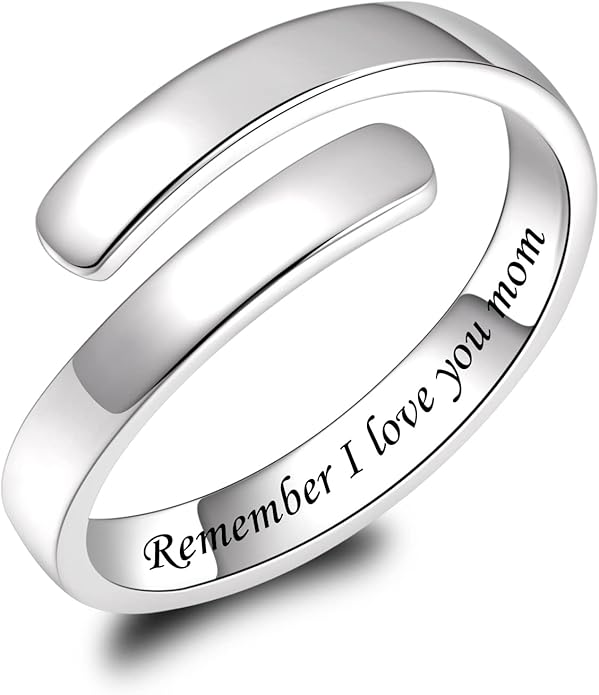 BEILIN 925 Sterling Silver Inspirational Jewelry Rings Adjustable Ring Personality Encouragement Gift for Teens Women