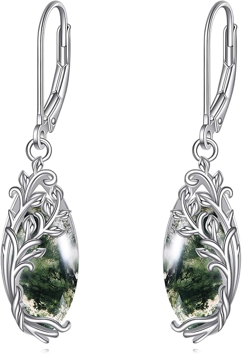 POPLYKE Tree of Life Teardrop Drop Dangle Earrings Sterling Silver Leverback Earrings Jewelry